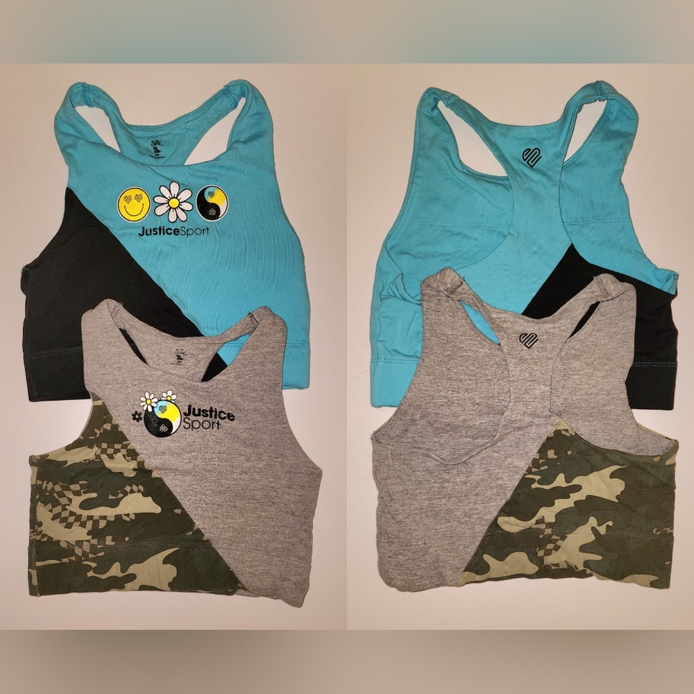 Justice Sport crop tank/long sports bras size 30 (two)